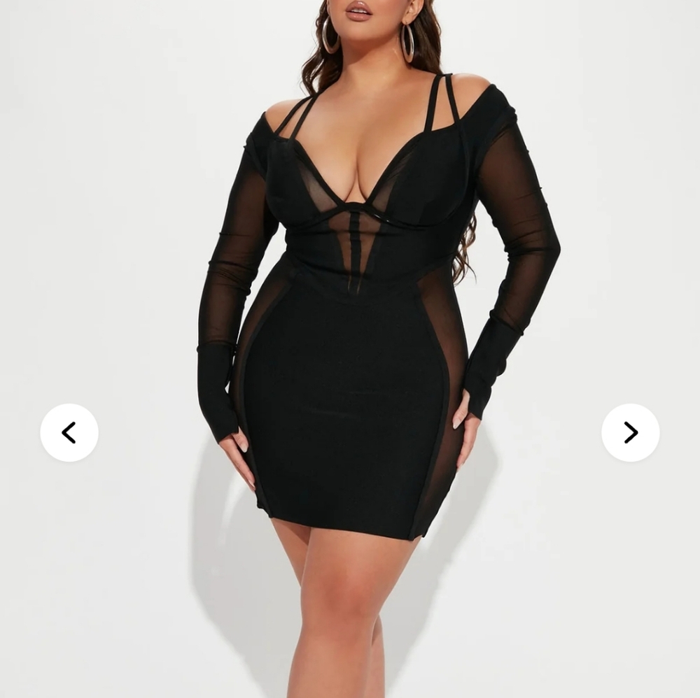 Fashion Nova Black Long Sleeve Dress